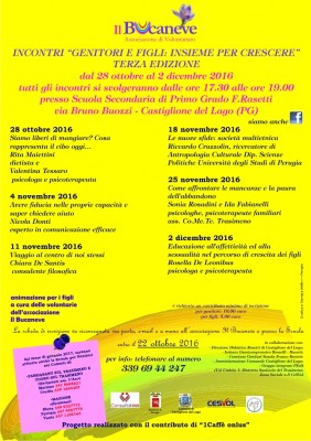 3° Edizione "Scuola Genitori e figli insieme per crescere"